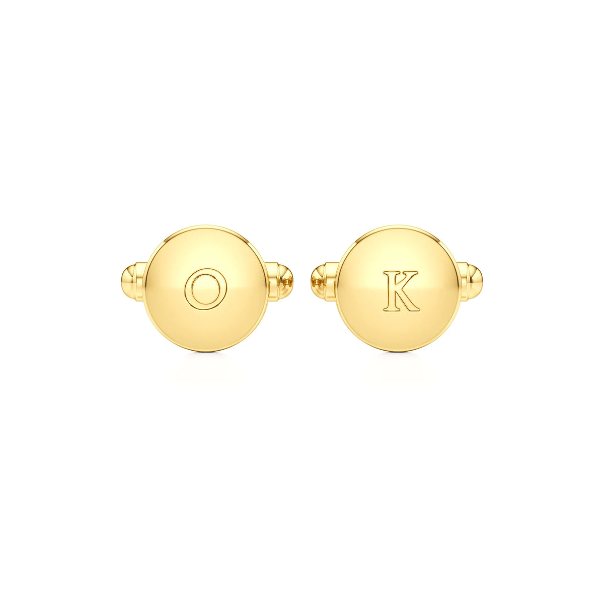 Round Classic Initials Cufflinks