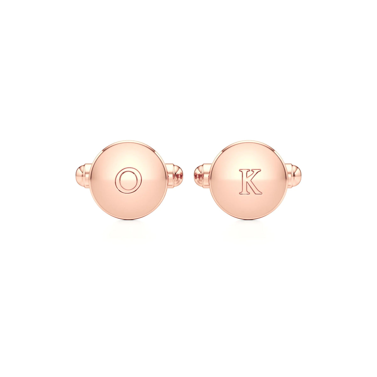 Round Classic Initials Cufflinks