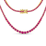 Round Cut Prong Set Graduated Tennis Necklace