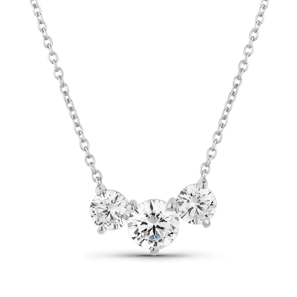 Trinity Round Cut Solitaire Necklace