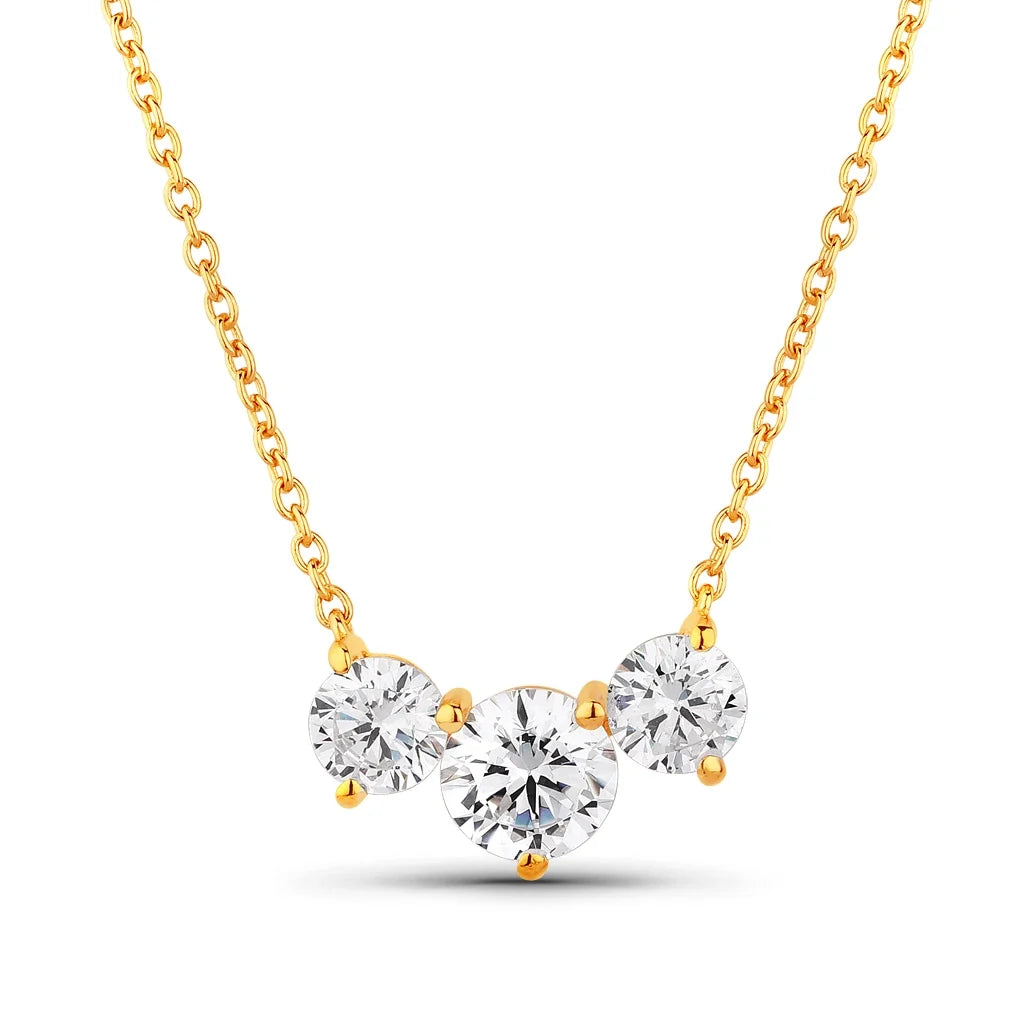 Trinity Round Cut Solitaire Necklace