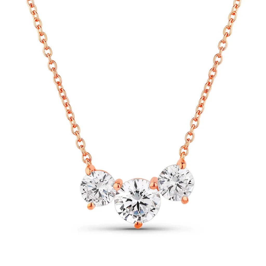 Trinity Round Cut Solitaire Necklace