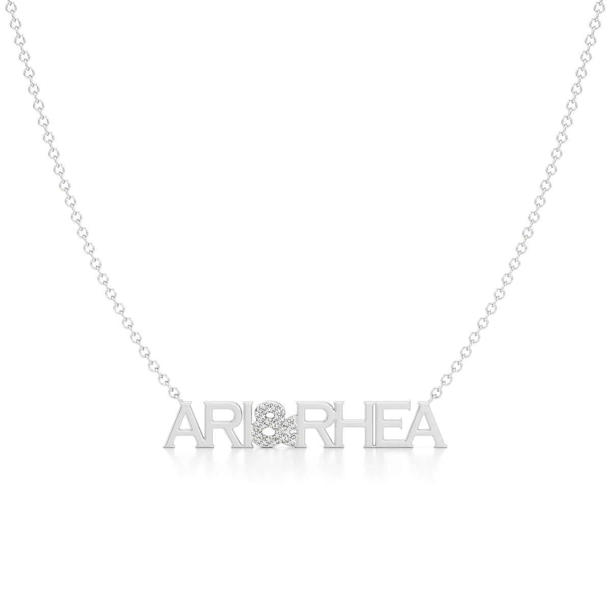 Two Name Necklace with Diamond Accents