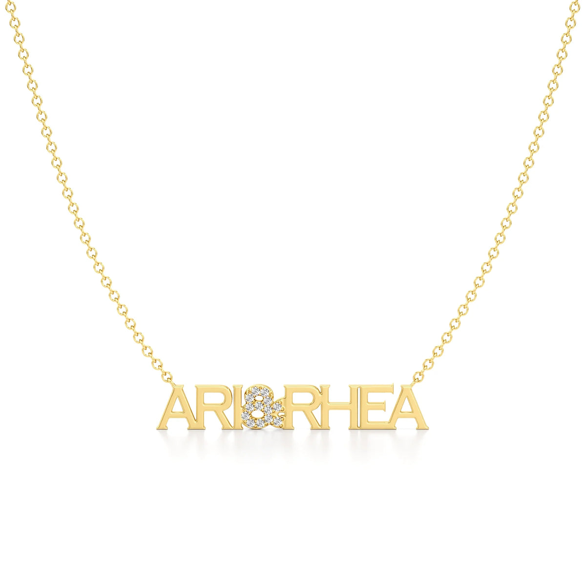Two Name Necklace with Diamond Accents