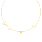 Two Name Necklace with Heart Detailing