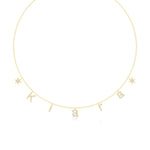 Name Necklace with Star Detailing in Diamond Pavé