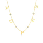 Multi Initial Necklace with Diamond Detailing