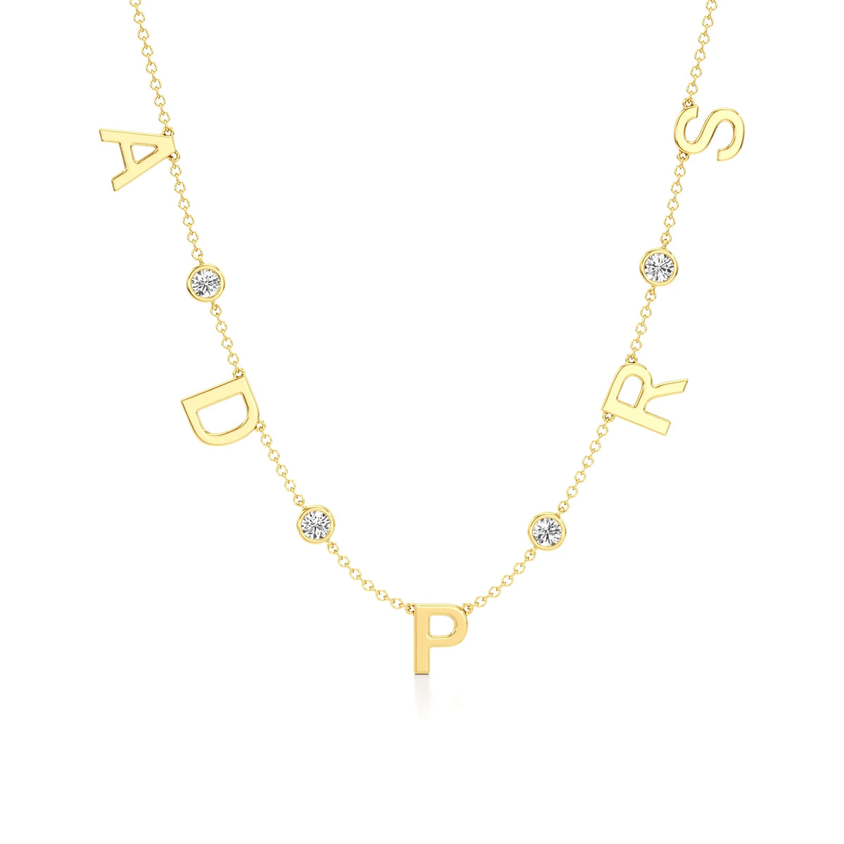 Multi Initial Necklace with Diamond Detailing