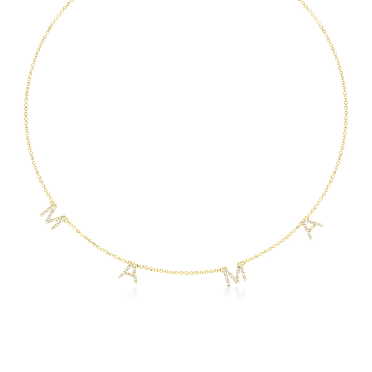 Mama Necklace in Diamond Pavé