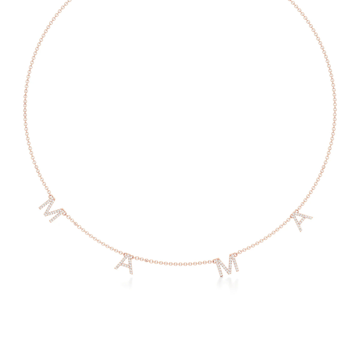 Mama Necklace in Diamond Pavé