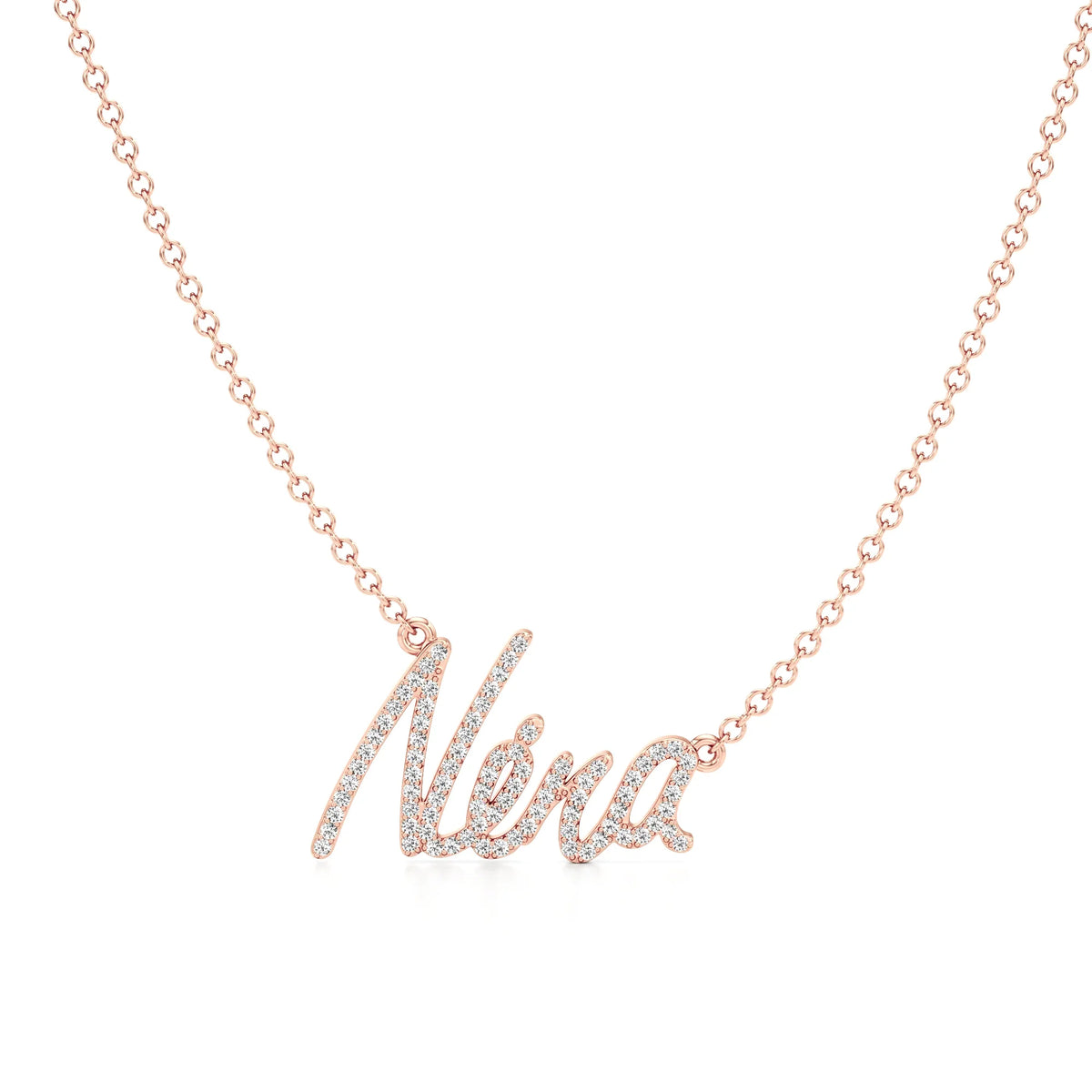 Name Necklace in Diamond Pavé