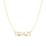 Date Necklace in Diamond Pavé