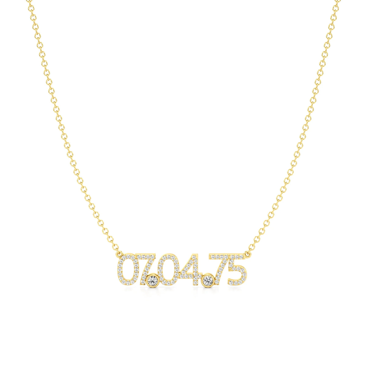 Date Necklace in Diamond Pavé