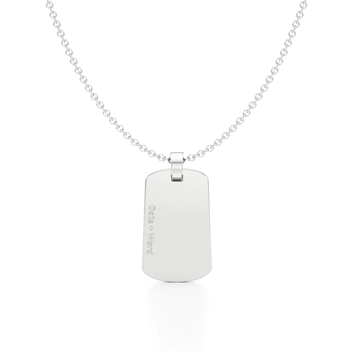 Edgy Army Dog Tag Initial Year Necklace