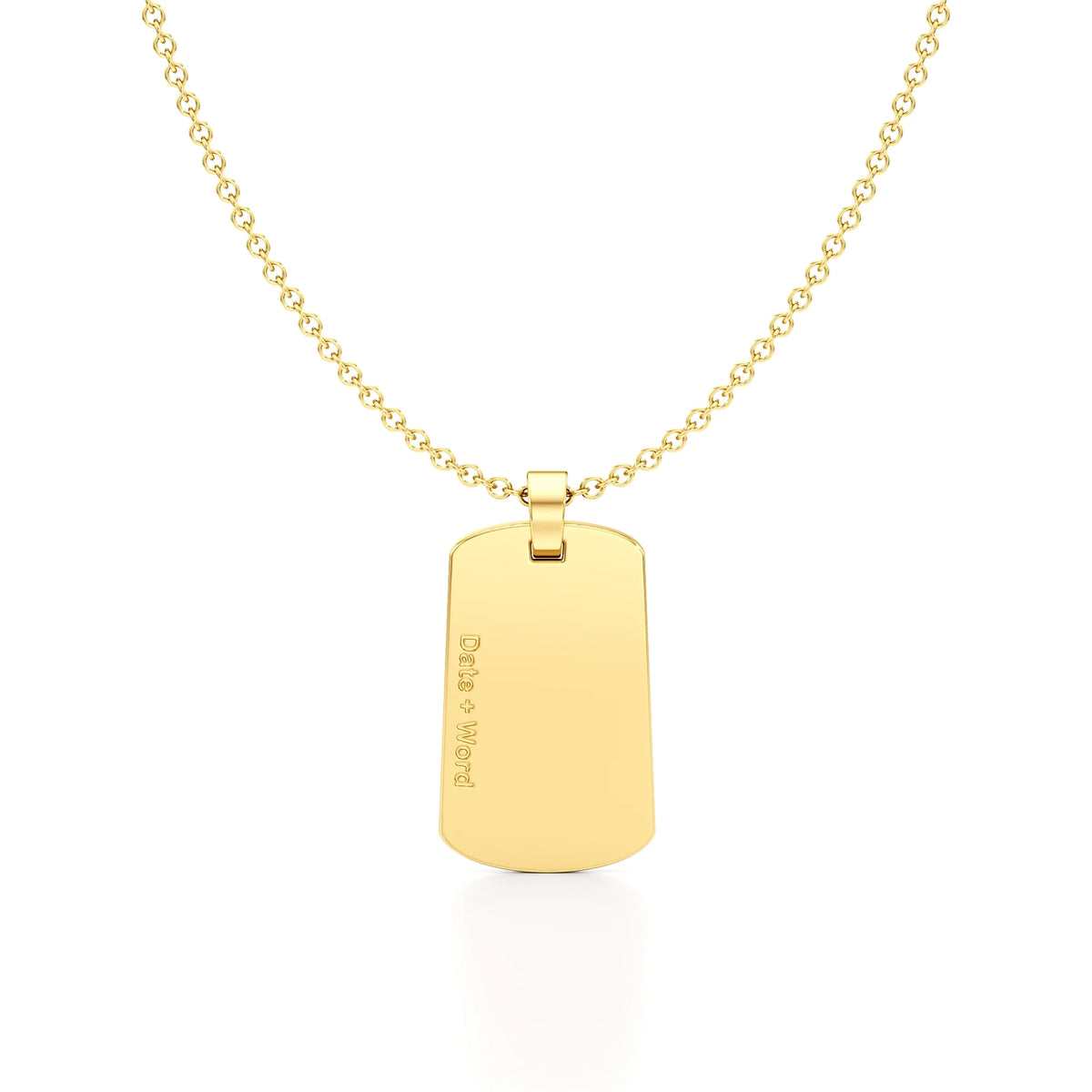Edgy Army Dog Tag Initial Year Necklace