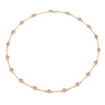 Oval Cut Bezel Set Station Necklace