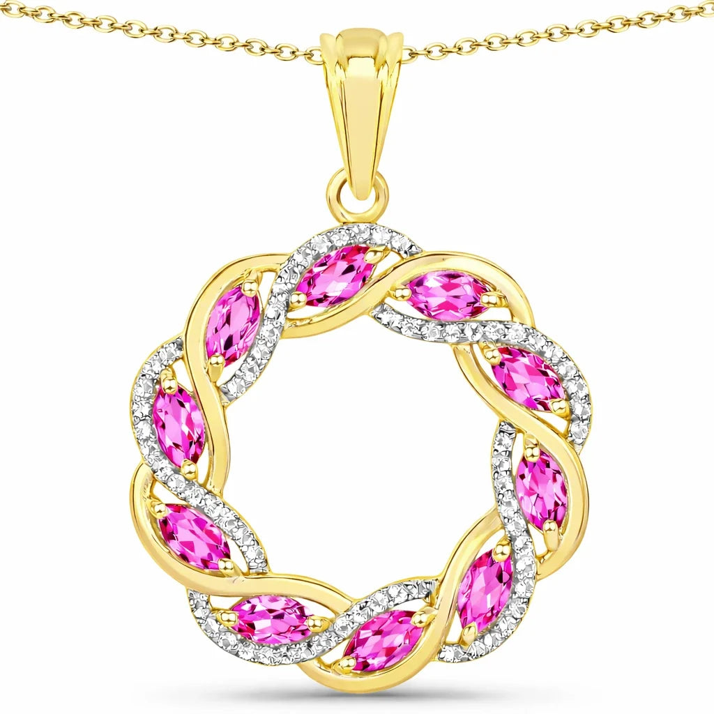 Diamond Accented Halo Cocktail Pendant