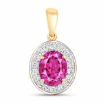 Oval Cut Diamond Halo Pendant
