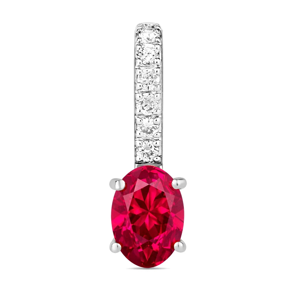 Oval Cut Diamond Accent Drop Pendant
