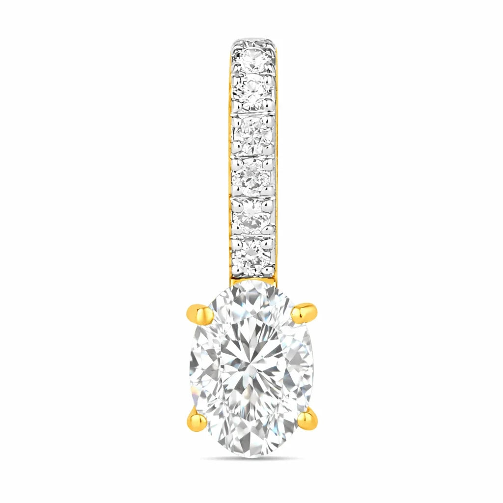 Oval Cut Diamond Accent Drop Pendant