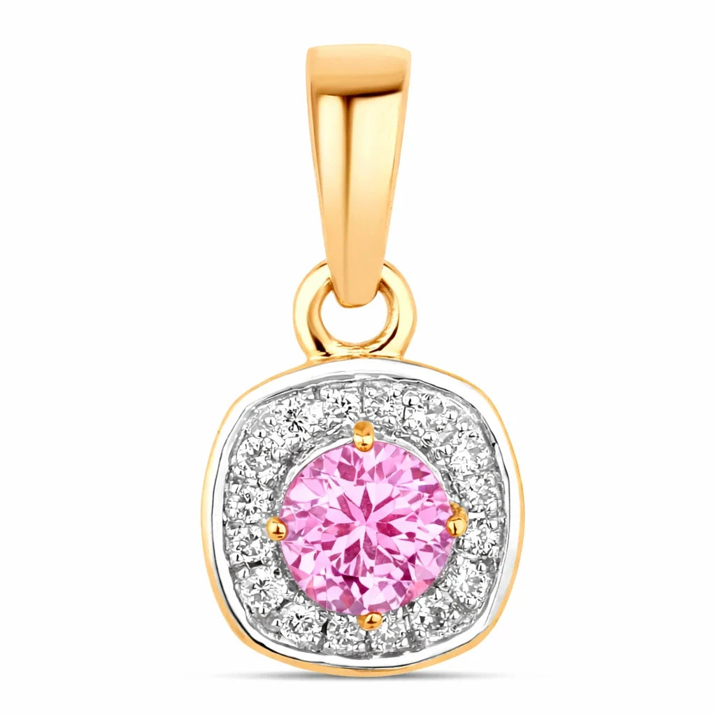 Framed Round Cut Diamond Accent Pendant