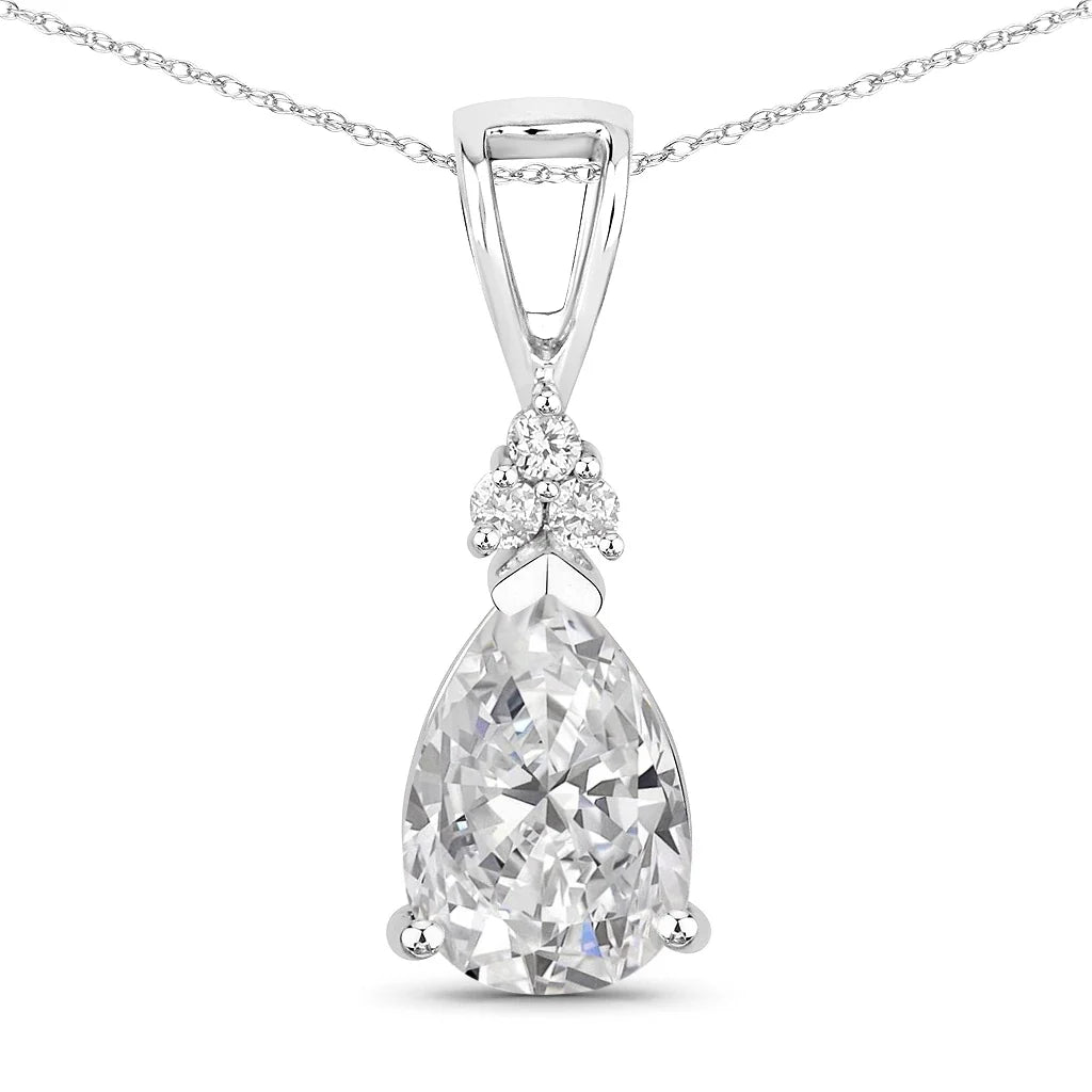Pear Cut Diamond Accent Pendant