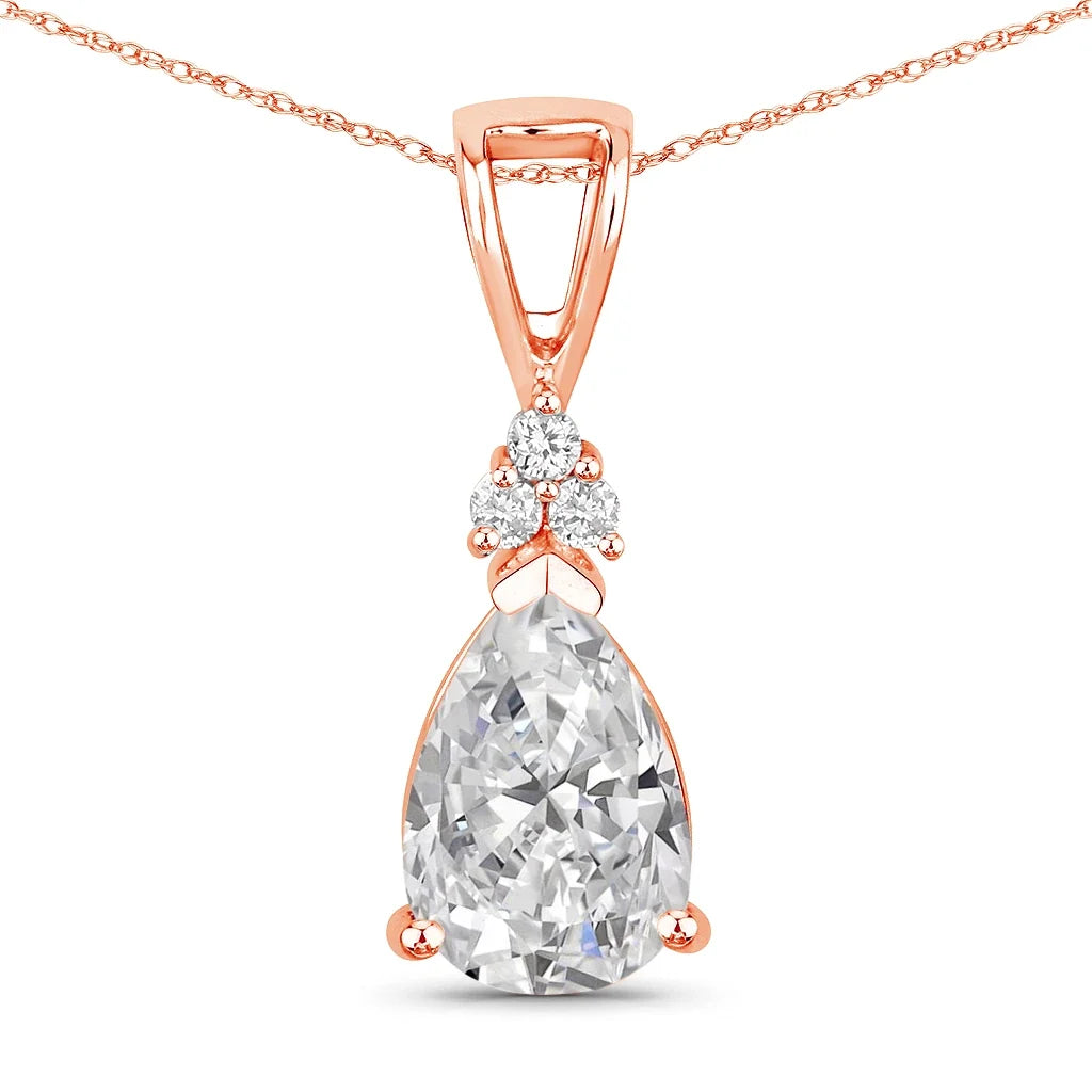 Pear Cut Diamond Accent Pendant