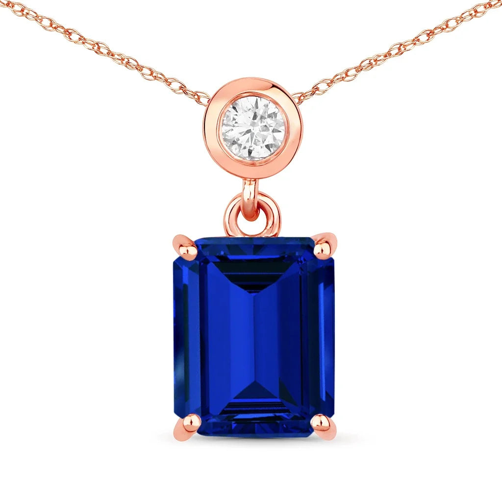 Emerald Cut Drop Pendant