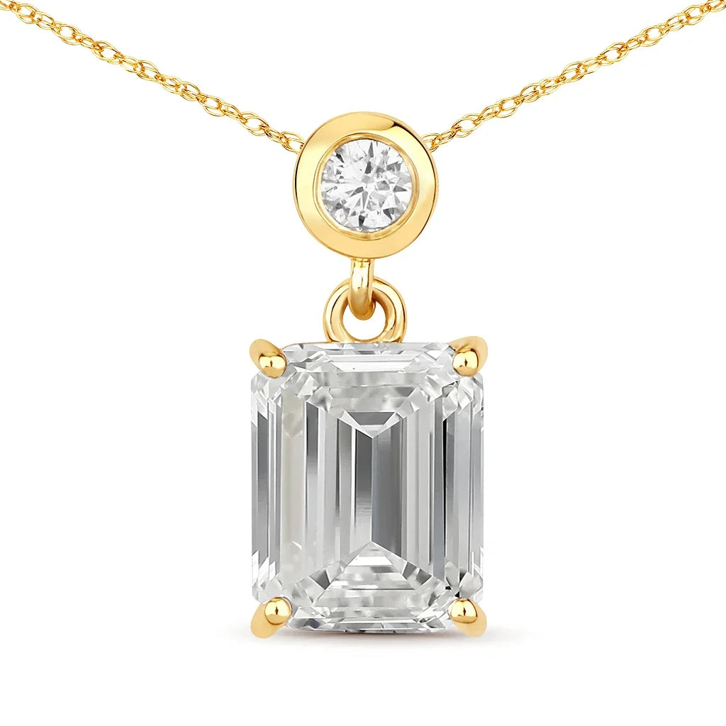 Emerald Cut Drop Pendant