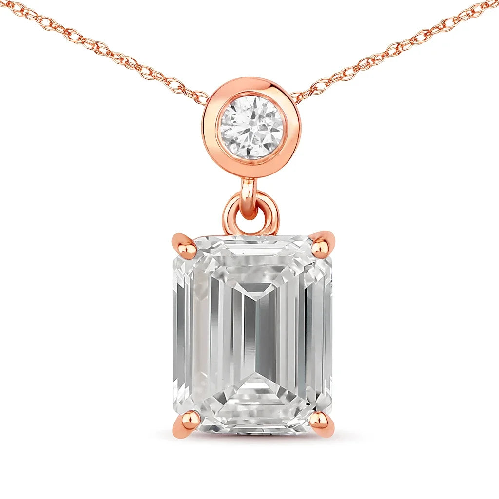 Emerald Cut Drop Pendant