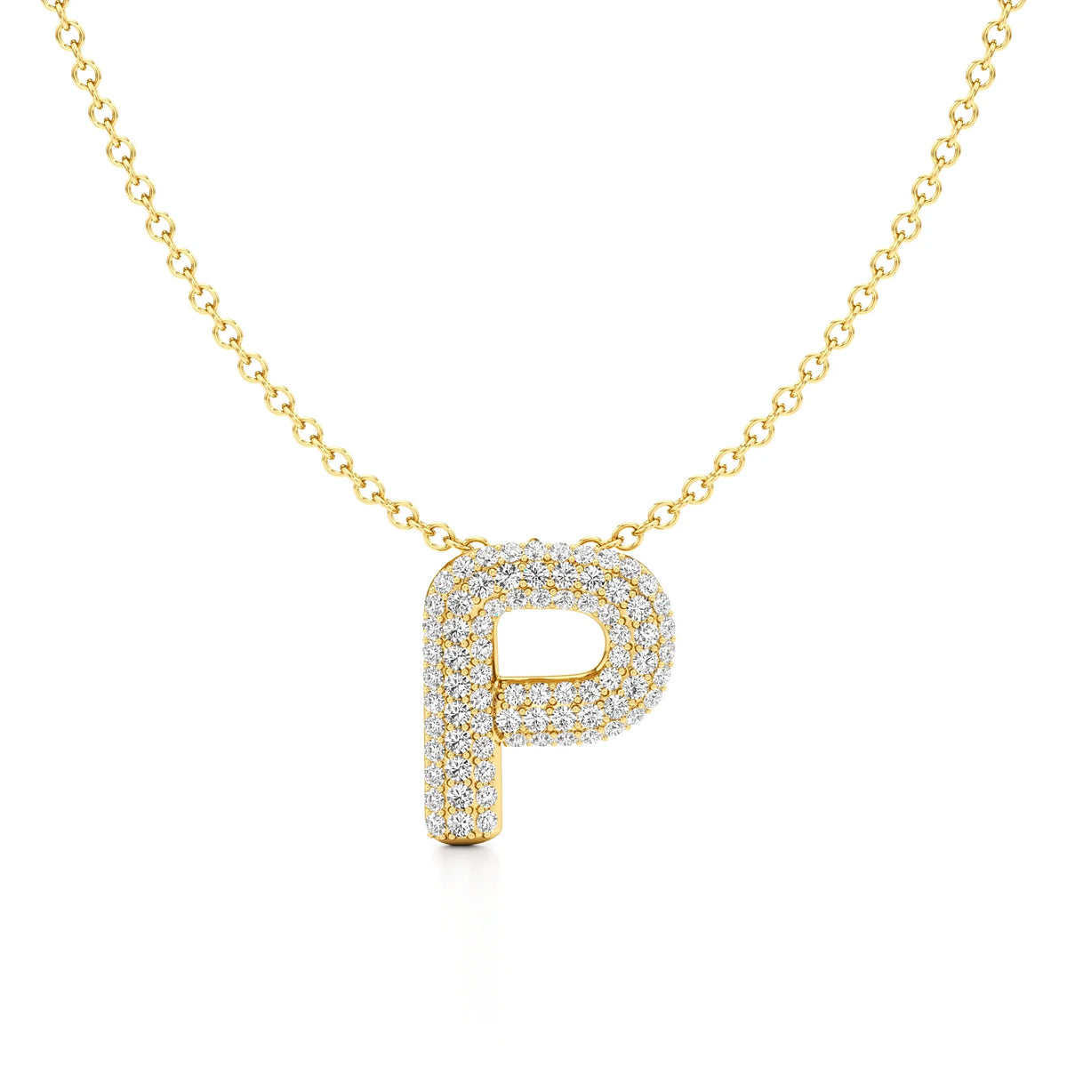 Statement Diamond Pavé Initial Necklace