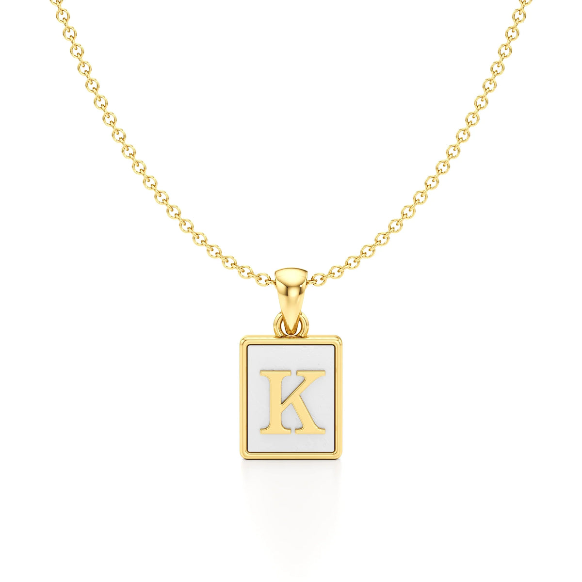 Mother of Pearl Initial Necklace
