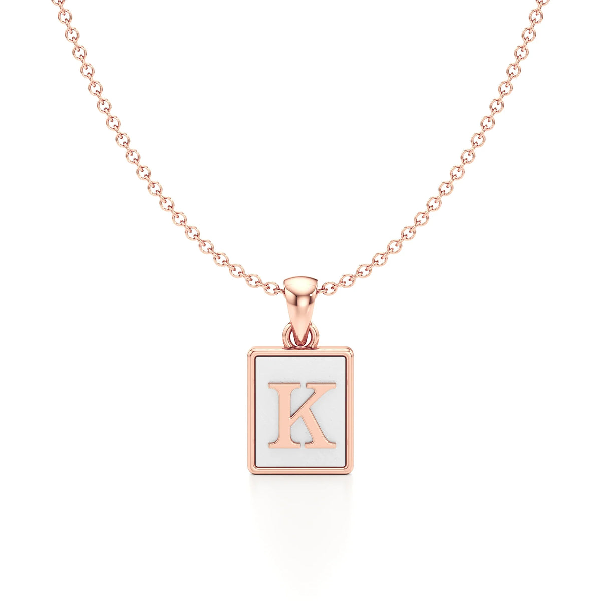 Mother of Pearl Initial Necklace