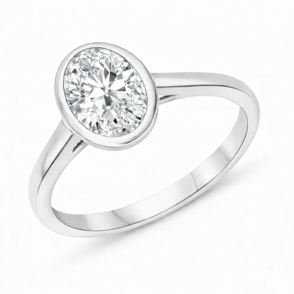 Bezel Set Oval Solitaire Ring