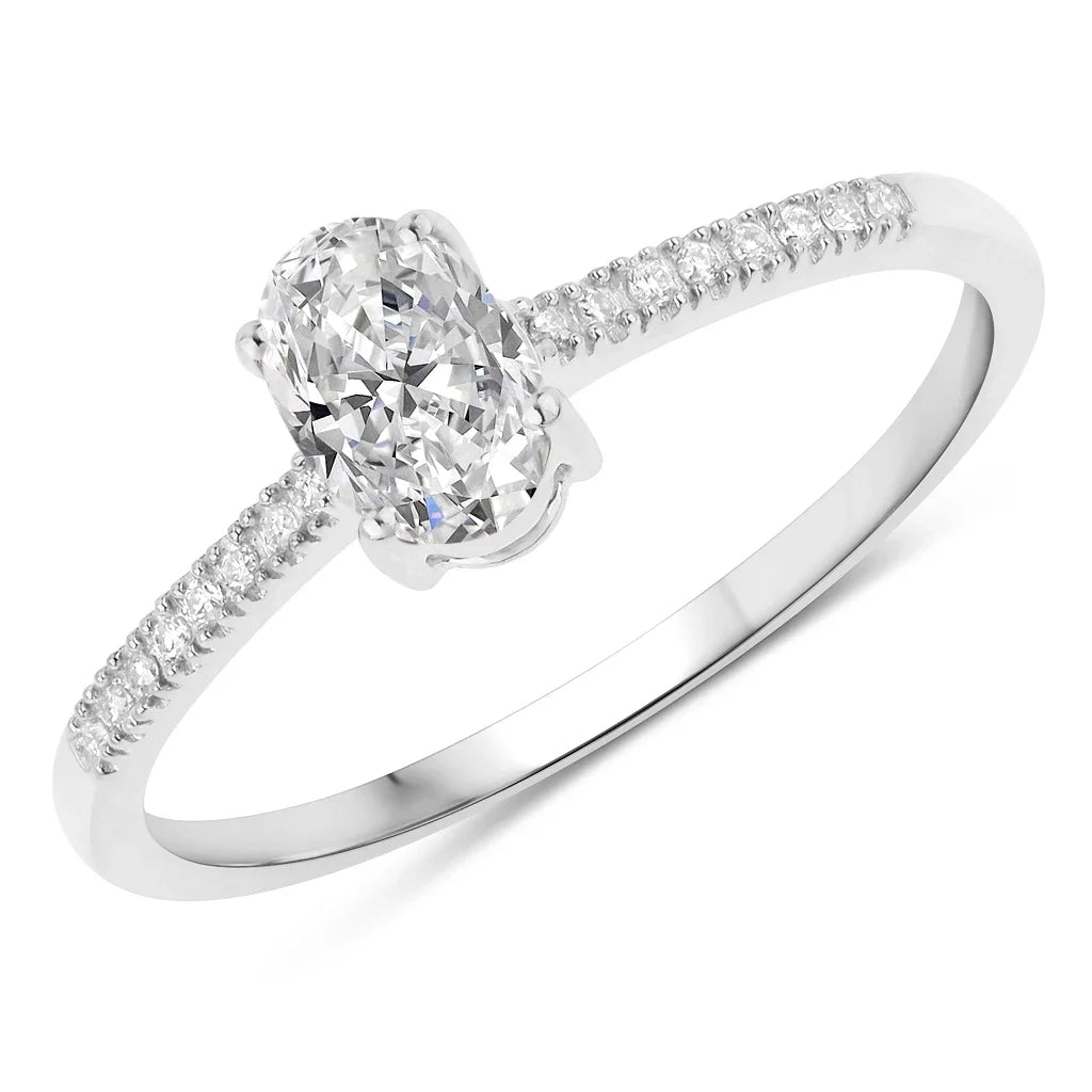 Oval Cut Diamond Halo Ring