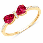 Pear Cut Bow Diamond Accent Ring