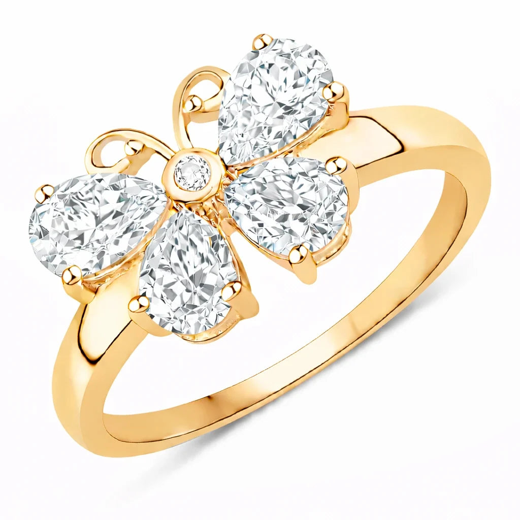 Butterfly Diamond Accent Ring