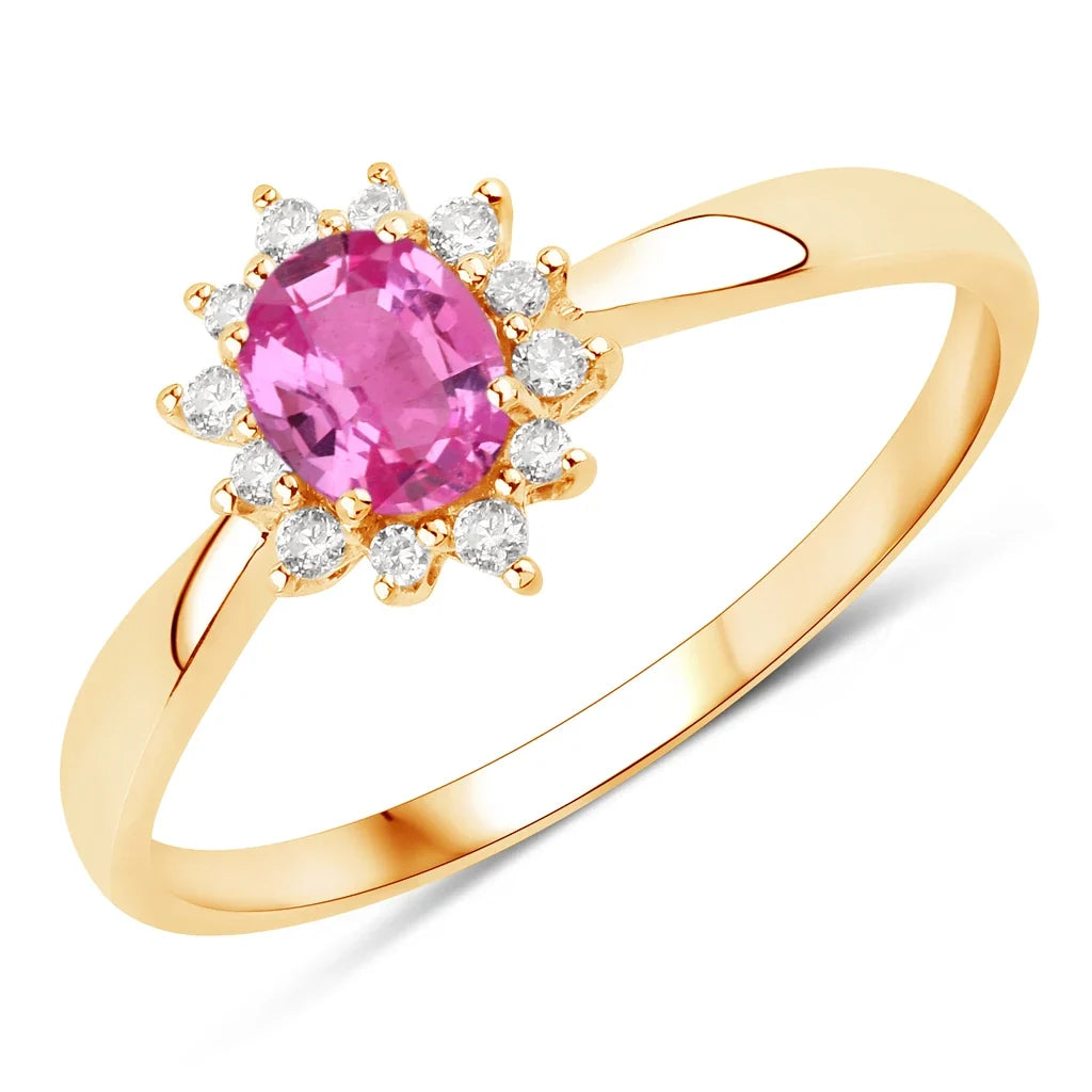 Sunburst Oval Cut Diamond Halo Ring