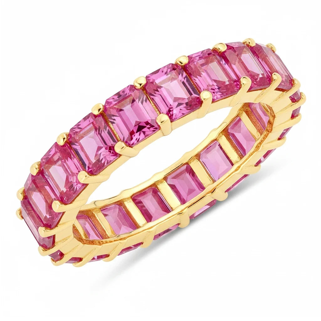 Emerald Cut Eternity B Ring