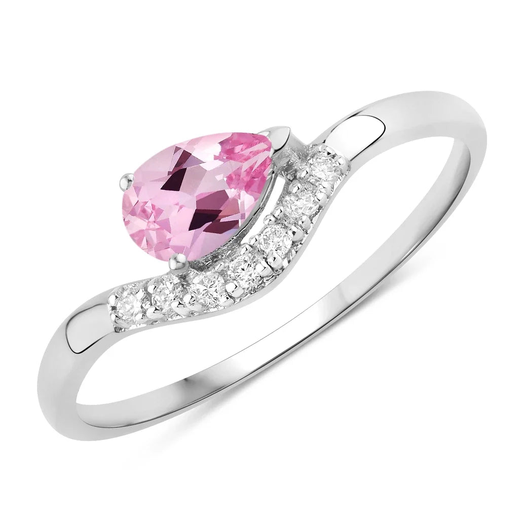 Pear Cut Diamond Wave Ring