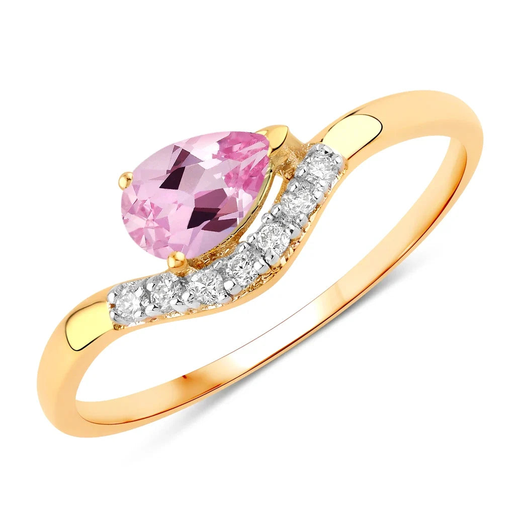 Pear Cut Diamond Wave Ring