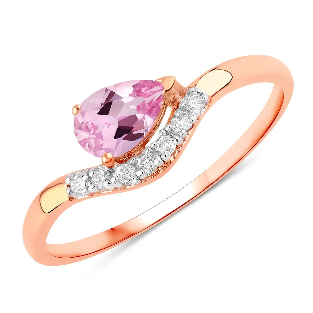 Pear Cut Diamond Wave Ring