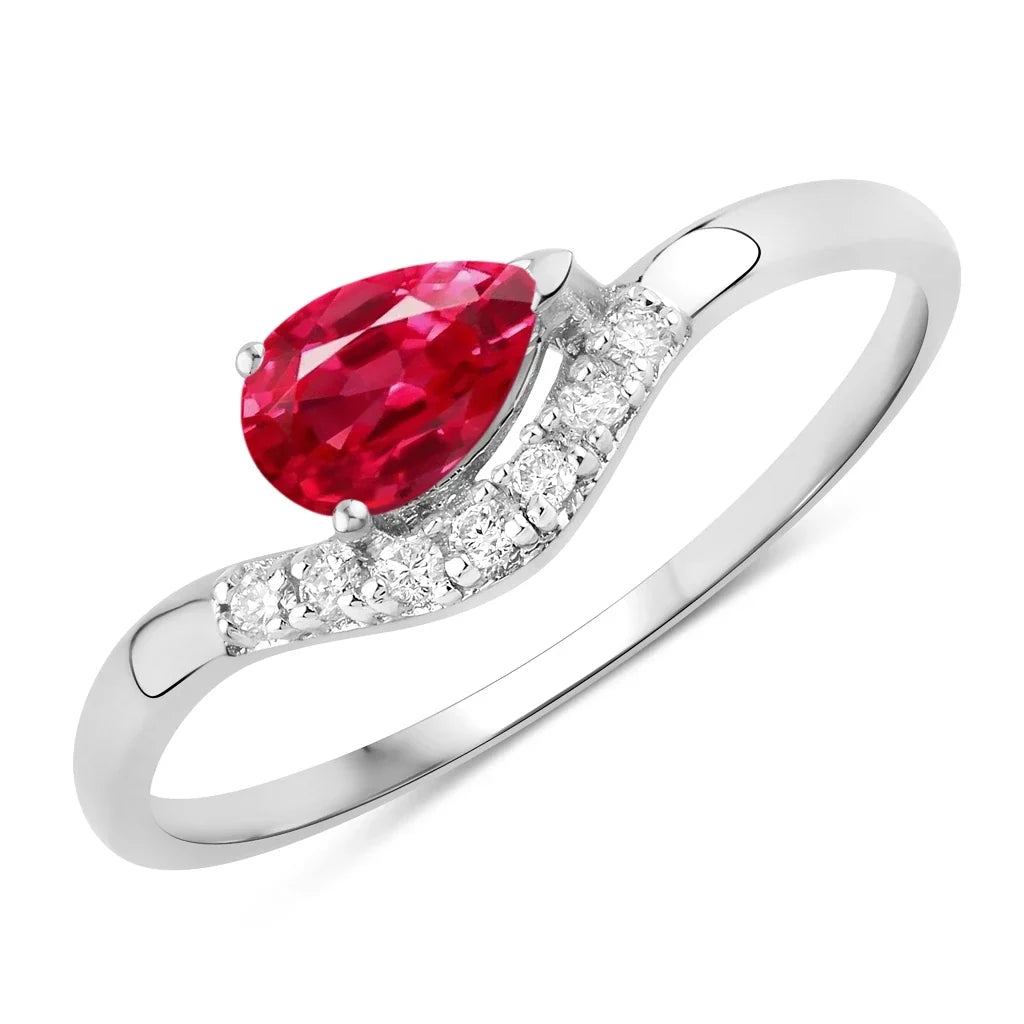 Pear Cut Diamond Wave Ring