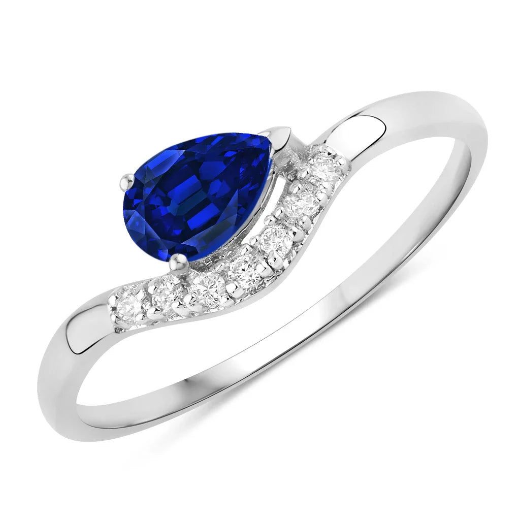 Pear Cut Diamond Wave Ring