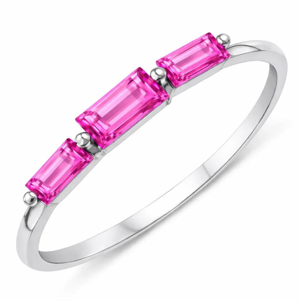 Baguette Cut Trinity Solitaire Ring