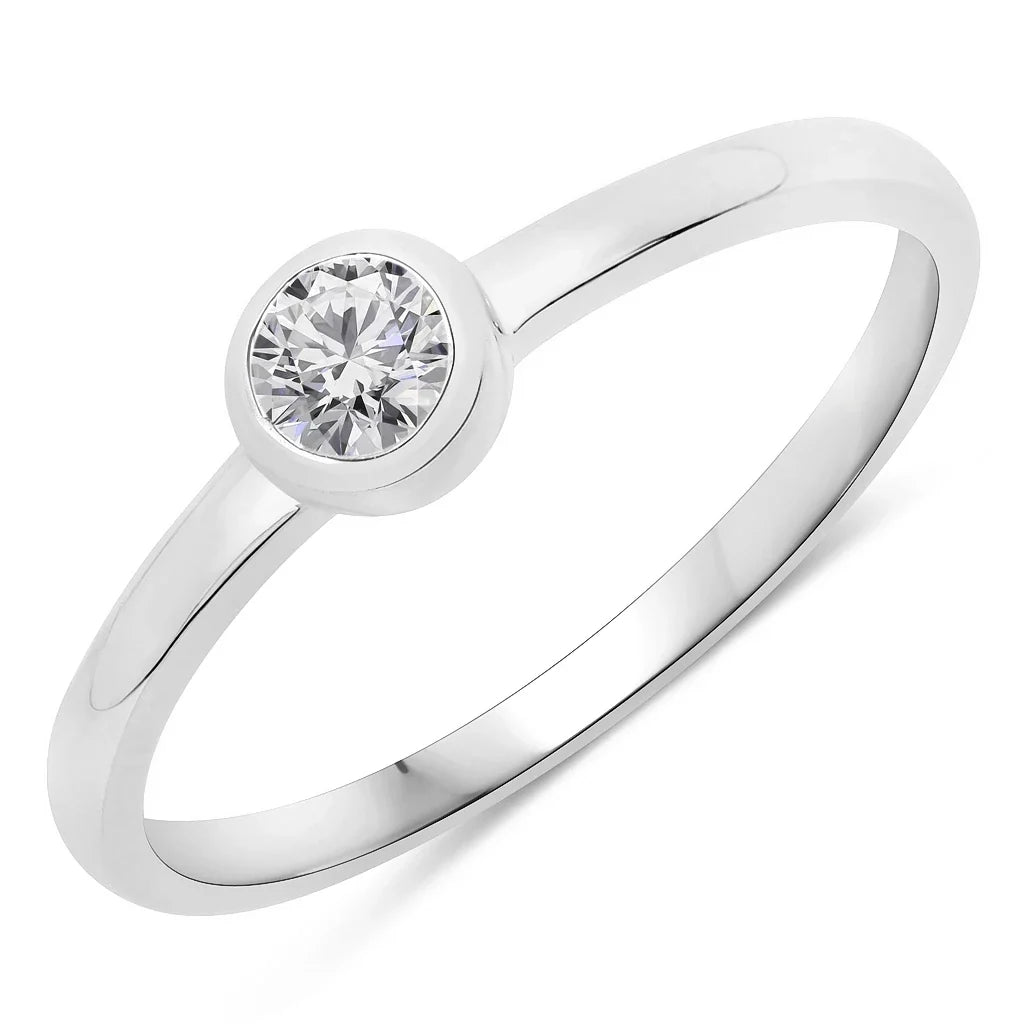 Bezel Set Round Solitaire Ring