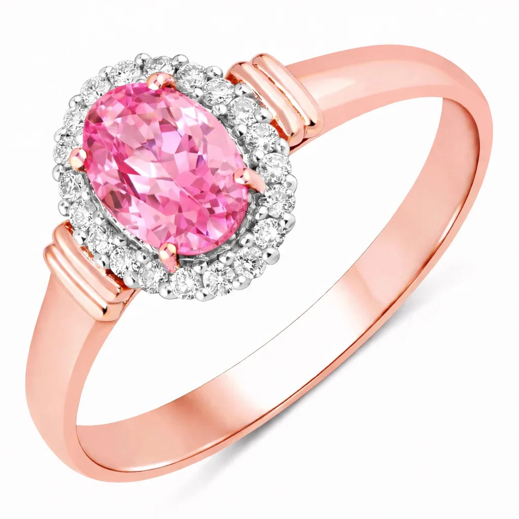 Vintage Oval Cut Diamond Accent Ring