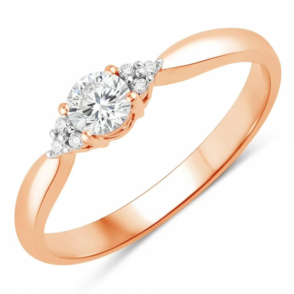 Round Cut Diamond Accent Ring
