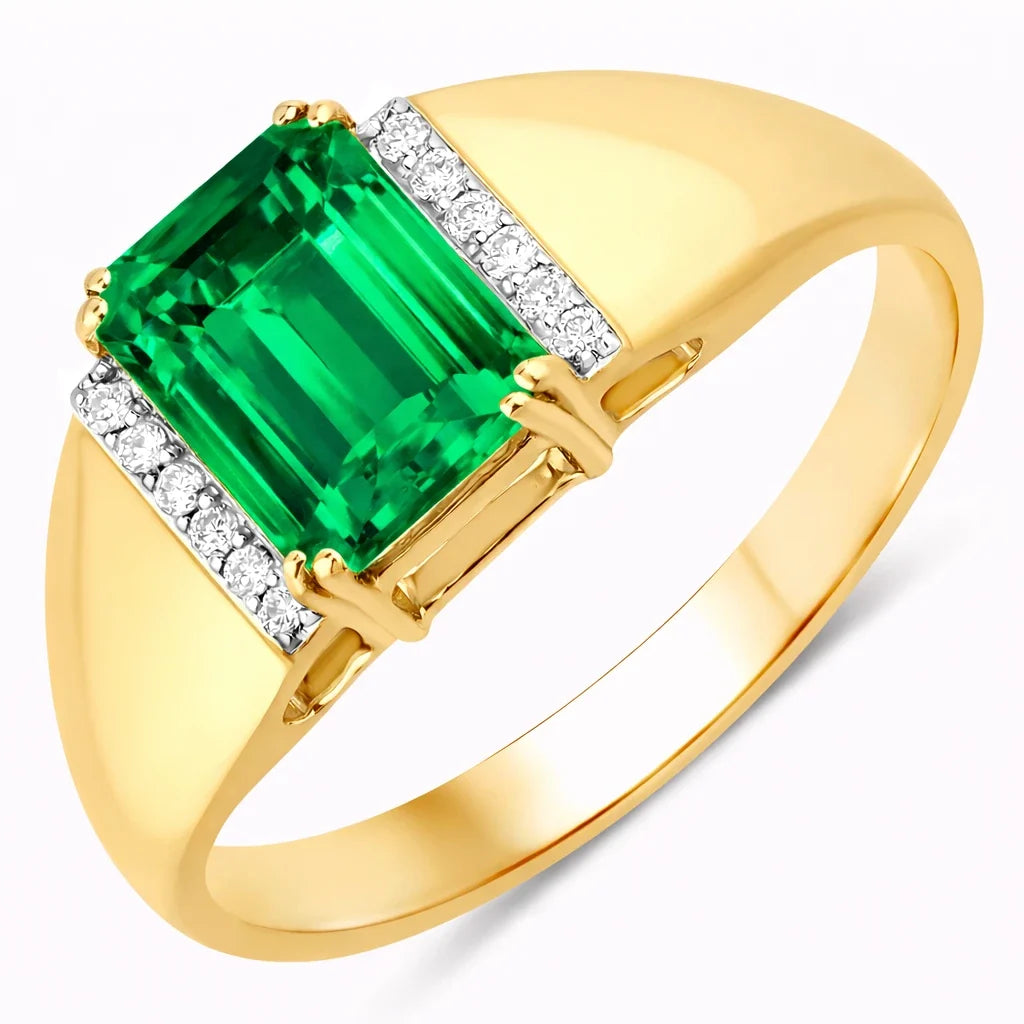 Emerald Cut Diamond Accent Ring