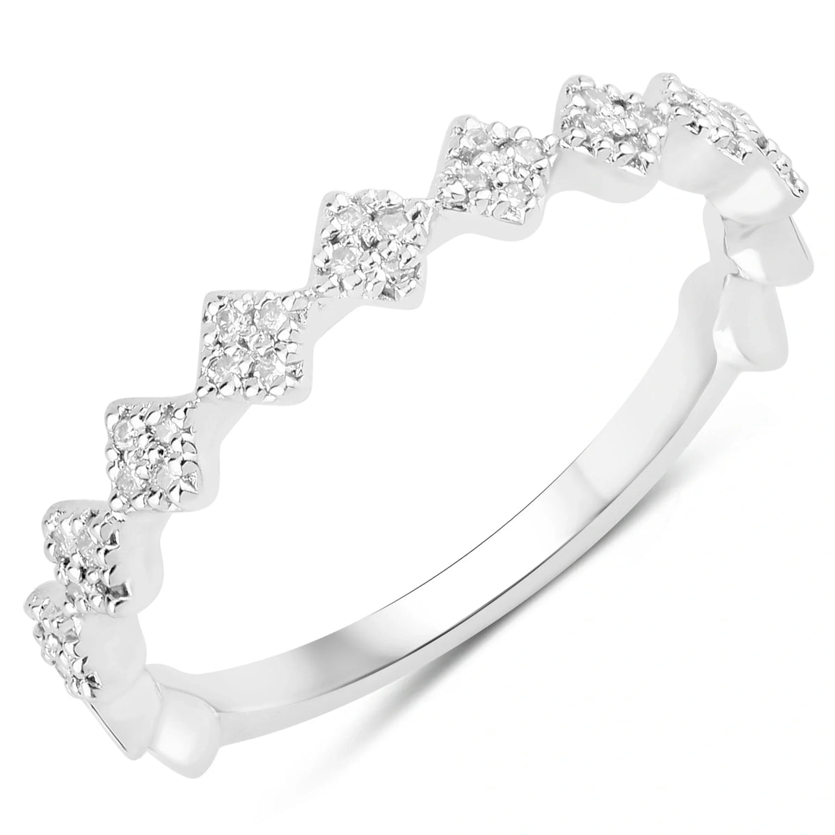 Stackable Natural Diamond Princess Ring